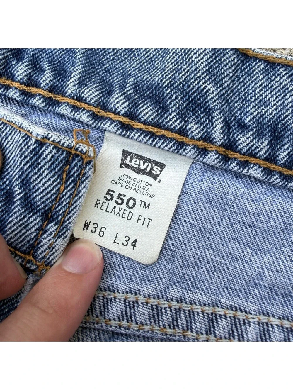 Vintage Levis 550 Orange Tab Jeans Men 36x34 USA 1996 Denim Grunge Faded 90s